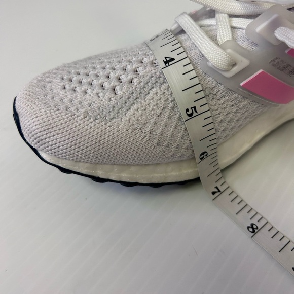 👟 “Adidas” Women’s Ultraboost 5.0 DNA White Mesh w/Pink Stripe Accents - Picture 15 of 17